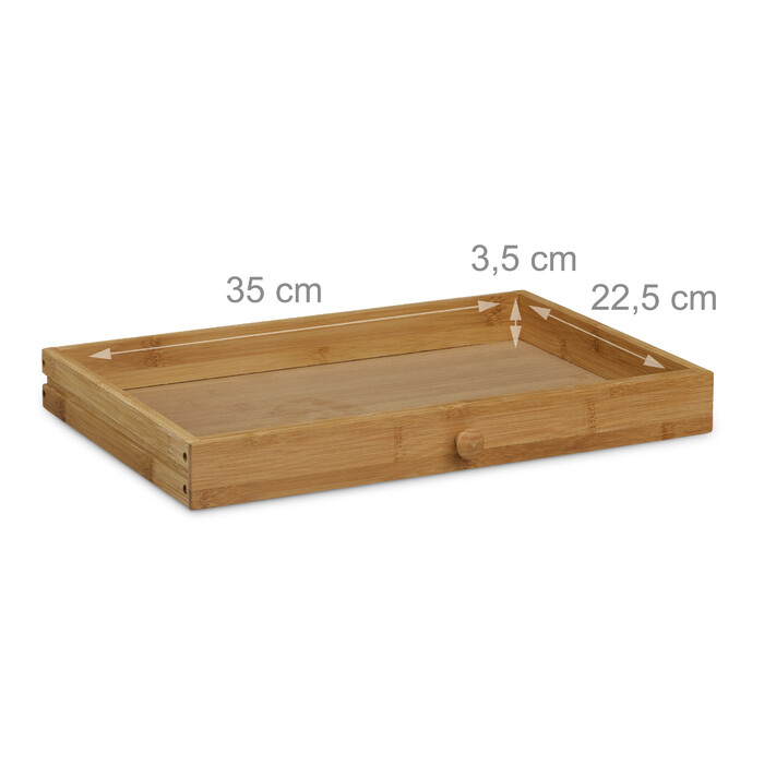 Relaxdays Roll Bread Box with Drawer, Bamboo