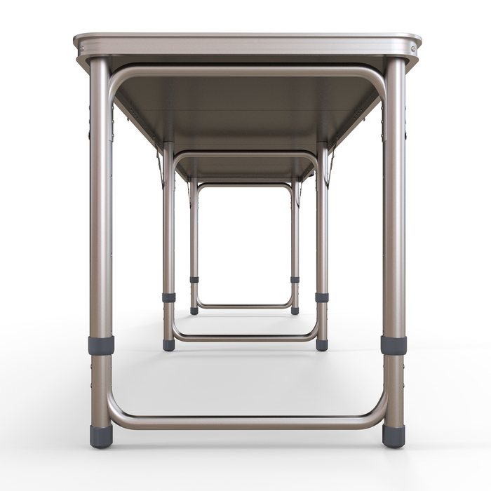 Outsunny Folding Camping Table - Lightweight, Adjustable Height, Aluminum Frame, 240 x 60 x 54/62/70 cm, Black