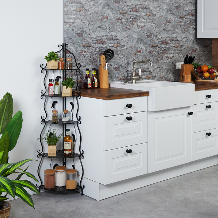 Metal Corner Shelf with 5 Tiers