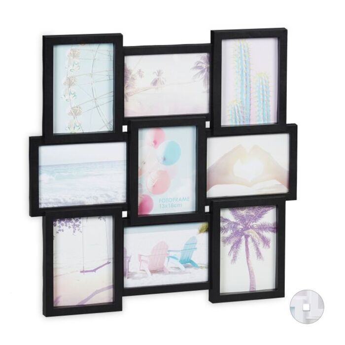 Relaxdays Photo Collage Frame - Holds 9 Pictures
