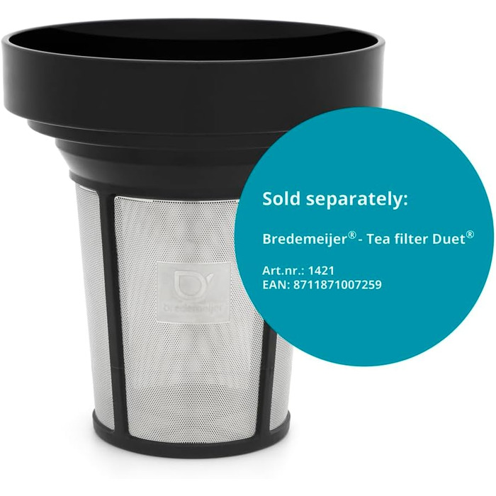 Bredemeijer small, round, double-walled teapot 0.5 Liter (Black, 1.4 L)
