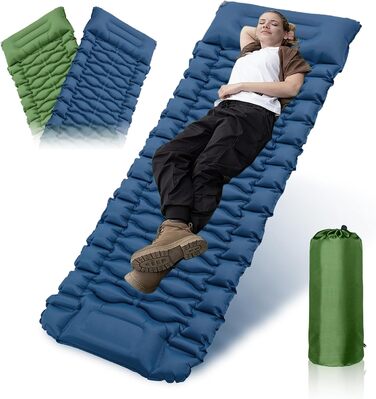 Саморозкладаний килимок для кемпінгу Samlonge: Товста повітряна матрац з насосом, водонепроникний, для відпочинку на природі, у наметі, для туризму