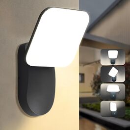 LED вуличний світильник на стіну, IP65, алюміній, 18W, 1600LM, 3000K, тепле біле світло для дому, гаража, саду, тераси