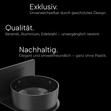 Миска для собак DRAIAX ElegantFeed M з кераміки – чорна, матова зовні, глянцева всередині