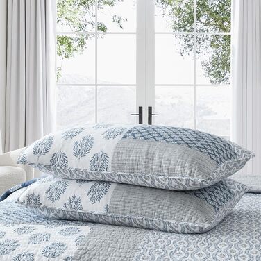 Комплект постільної білизни Finlonte Quilt Twin (1.5), блакитно-сірий-білий, 2-х частинний, 183x218 см