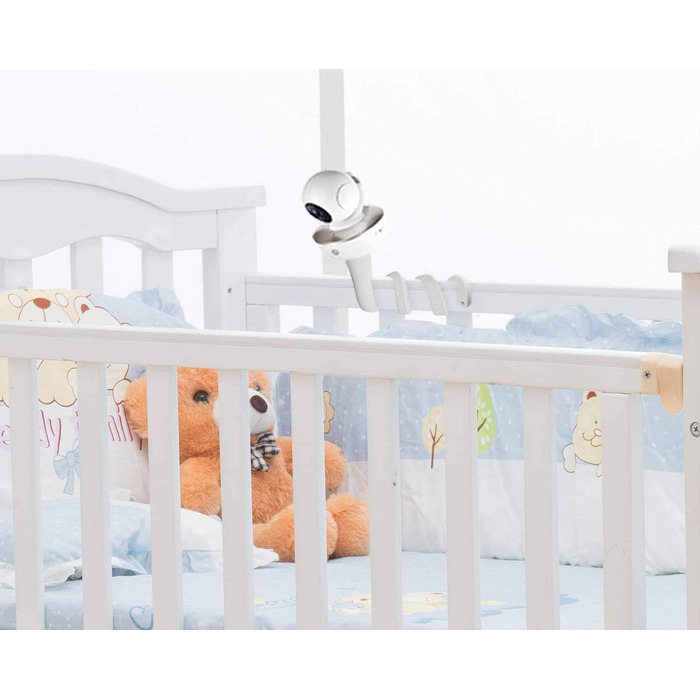 Універсальне кріплення для відеоняні Arlo, GHB, HelloBaby, ieGeek, Momcozy, Motorola та інших (1/4' різьблення). Легке встановлення без інструментів та слідів, білий колір. Гнучке кріплення