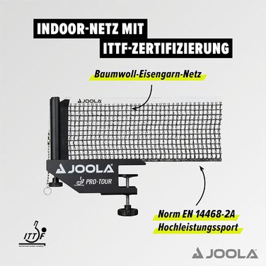 JOOLA Pro Tour Single Table Tennis Net - Black, 152cm - Unisex Adult Table Tennis Set