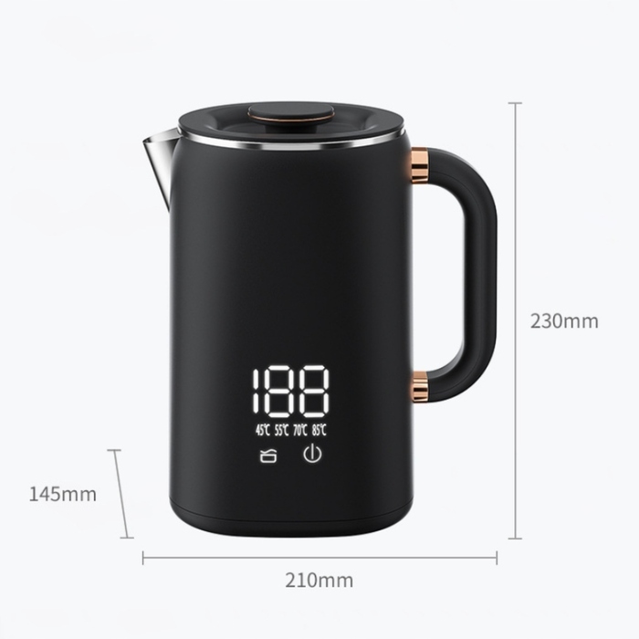 Електричний чайник Lehmann Aqua Black 20, 1500 Вт, 1,7 л, чорний