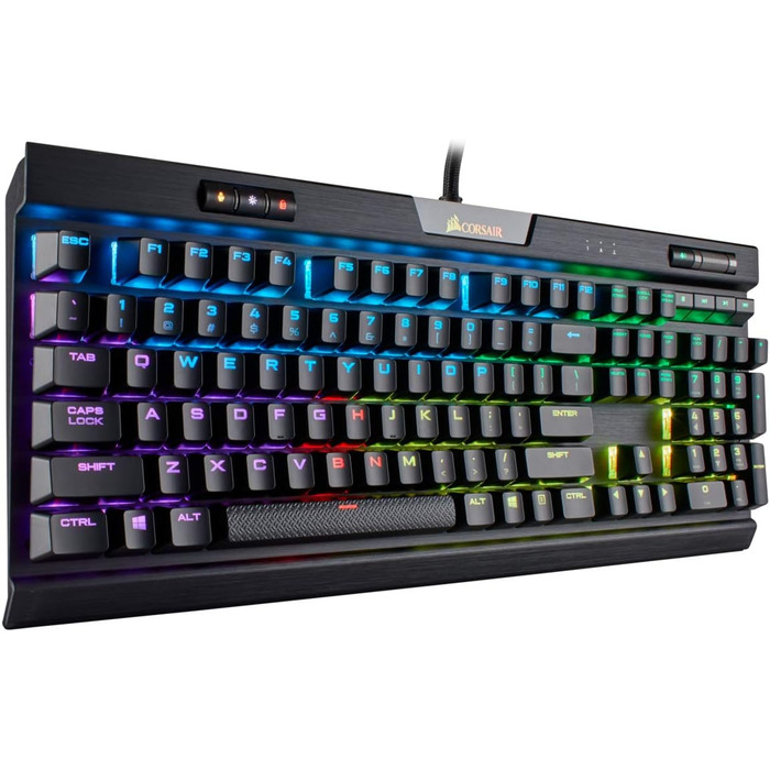 Ігрова механічна клавіатура Corsair K70 MAX RGB з клавішами MX Brown, PBT Double-Shot, QWERTY NA, RGB LED, сталевий колір