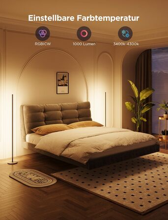 Govee LED-лампа настільна RGBIC з Wi-Fi, диммування, сумісна з Alexa та Google Assistant, 16 мільйонів кольорів, 58 режимів, музичний режим, DIY для ігор та спальні (чорний, 2 шт.)
