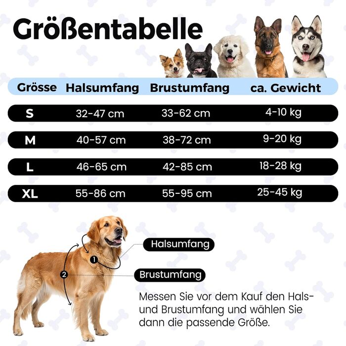 Шлейка для собак Funfox, середнього розміру, анти-тяга, регульована, з ручкою та світловідбиваючими смугами, чорна, L