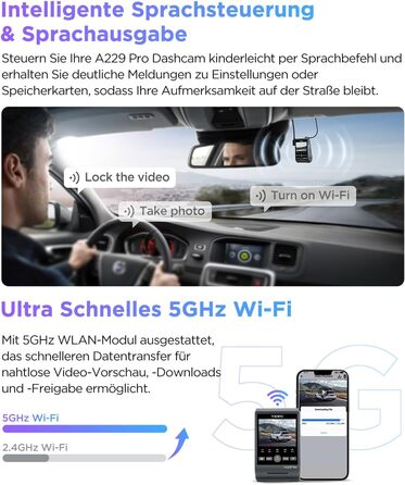 Відеореєстратор VIOFO A229 Pro 4K STARVIS 2, HDR з GPS, Wi-Fi 5GHz, CPL-фільтром та нічним баченням 2.0