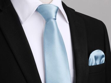 Чоловічий краватковий та кишеньковий хустинка набір HISDERN – однотонні краватки для весілля та свят різного кольору