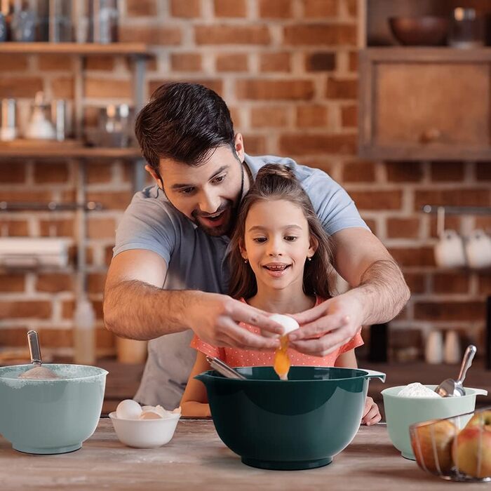 Набір міксерських мисок BoxedHome: 4 шт. з пластику, неслизькі, для салату, зручні для сервірування
