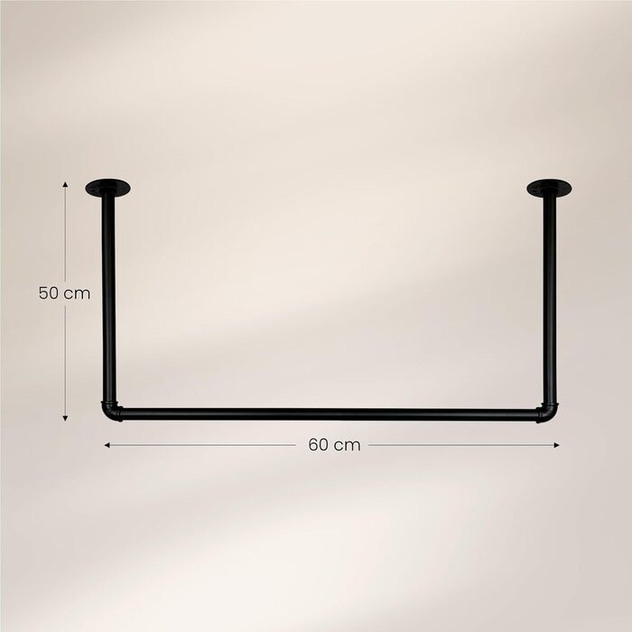 Clothes Rack Wardrobe Industrial Design for Ceiling | Width 70 cm x Height 50 cm | Ceiling Mounting | Coat Rack | Dressing Room | Bedroom | Hallway | Walk-in Closet (Width 60 cm x Height 50 cm)