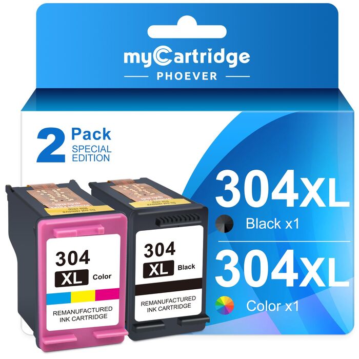 Картриджі MYCARTRIDGE 304XL (чорний та кольоровий) сумісні з принтерами HP Envy 5030, 5010, 5020 та Deskjet 3750, 2630, Multipack (2 шт)