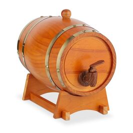 Relaxdays Small Wooden Barrel, 2.2 Liters