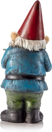 Alpine Corporation WAC406 Alpine Garden Gnome with Bird, Outdoor Decoration, 12 inches tall, red