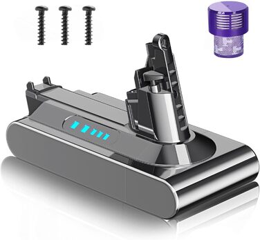 Замінний акумулятор Powtree 6.0Ah для пилососів Dyson V10 (з аксесуарами: 1 фільтр + 3 шурупи)