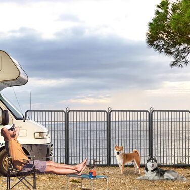 Металевий вольєр для собак на 28 панелей, 81.3 x 101.6 см – вольєр для собак, загін для цуценят, для внутрішнього та зовнішнього використання