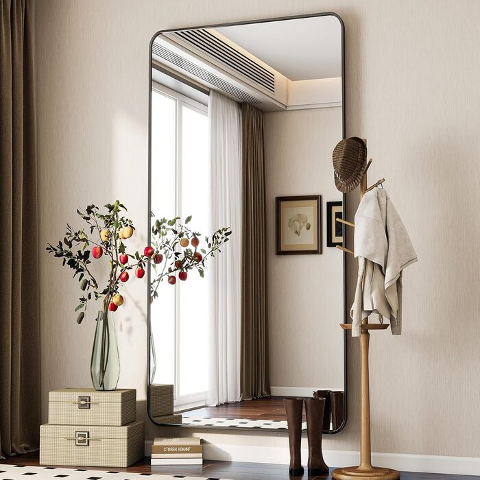 Koonmi Rounded Corner Full Length Standing Mirror