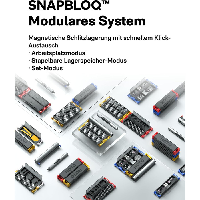 HOTO SNAPBLOQ™ S-A01 Міні Електричний Набір Викруток, Прецизійний Інструмент для Ремонту, 3 Регулювання Моменту, для Телефонів, Ноутбуків, Окулярів та Годинників