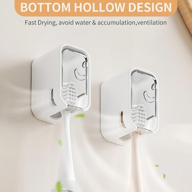 Настінний тримач для зубних щіток, для ванної кімнати, міцний самоклеючий органайзер, 2 шт сірого кольору, 2 шт прозорі