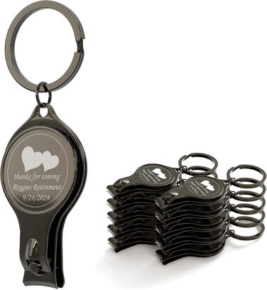 10 Pieces Personalized 4-in-1 Multifunction Bottle Opener, Black Nail Clipper, Wedding Gifts, Brewery, Private, Customized, Multi-tool Gifts for Men.
