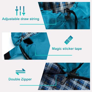 Спальний мішок Forceatt 3-4 сезони, -5°C, фланель та поліестер для дорослих, водонепроникний, теплий, для кемпінгу, відпочинку на природі та холодних умов. 10° поліестер, тафта, колір 