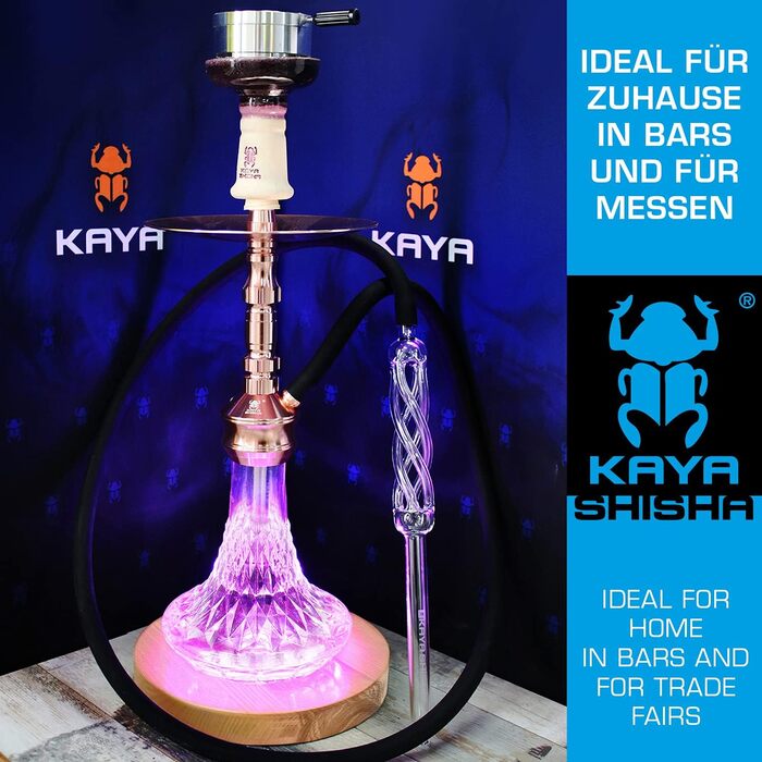 Kaya Shisha LED Coaster, with LED and Remote Control, Hookah Accessories (Ashwood, Ø 22cm)