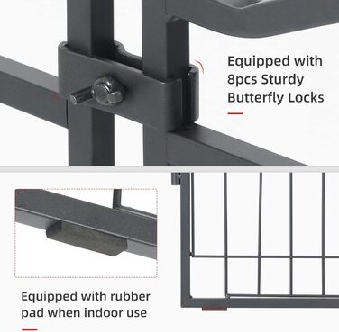 Летіжне полотно BingoPaw XXL для цуценят: міцний металевий забіг для собак, кроликів, котів, хом'яків (8 частин, 80 см)