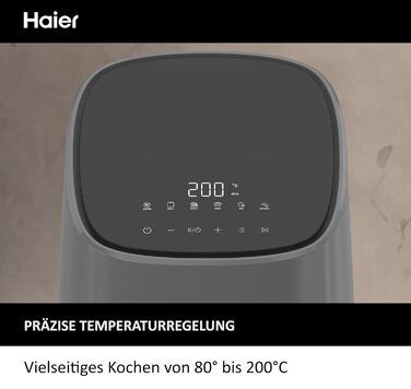 Фритюрниця Haier з LED-дисплеєм, 6 програм, 5л, 1500W, без олії, для 4 осіб, HAF5P