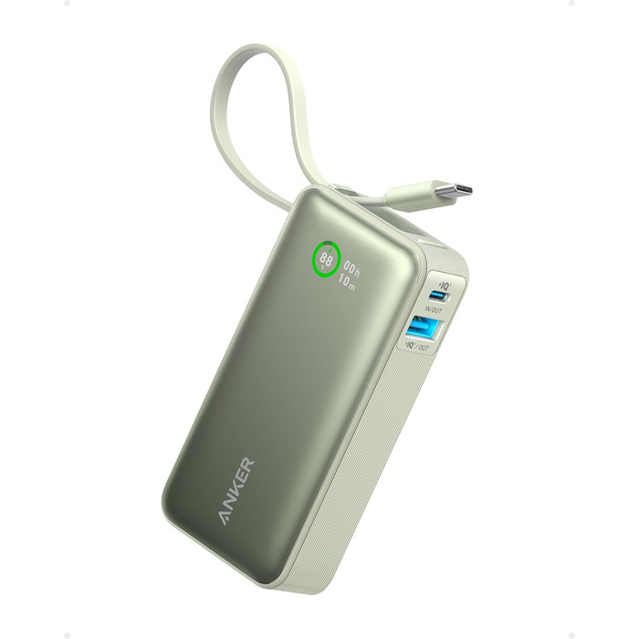 Powerbank Anker Nano 10000mAh з USB-C кабелем, PD 30W, 1xUSB-C, 1xUSB-A, для iPhone, MacBook, Galaxy, iPad, AirPods