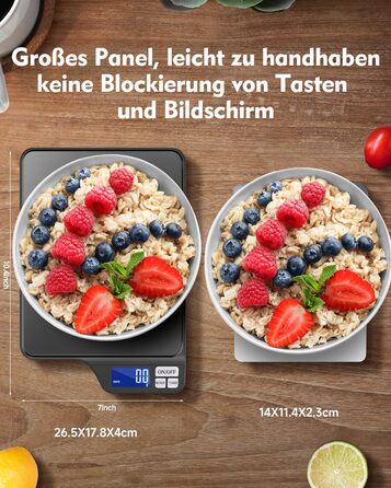 Цифрова кухонна вага з USB-зарядкою, 5 кг/0.1 г, функція тарування, для випічки та приготування їжі