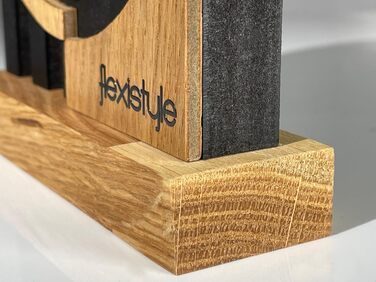FLEXISTYLE Modern Stand Clock Small Wood Oak Living Room Bathroom (Style 3), Black/Oak, Black