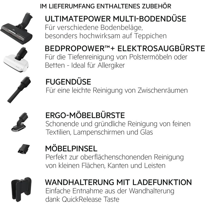 Бездротовий пилосос AEG Hygienic 7000: потужний, легкий, для алергіків, 40 хв роботи, 120 м², 5-ступенева фільтрація, для всіх поверхонь, автоматичний режим, з аксесуарами