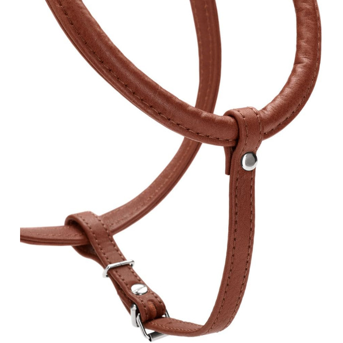 Нашийник для собак HUNTER Round & Soft Canadian UP, колір: Cognac, м'яка, еластична шкіра, прошитий по колу, щадний до хутра, екологічний, Made in Germany, розмір: S/1 S/1 cognac