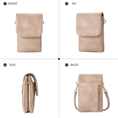 Сумка-клатч BOSTANTEN для телефону через плече, сіра (A-13-braun) - PU шкіра, жіноча, з гаманцем