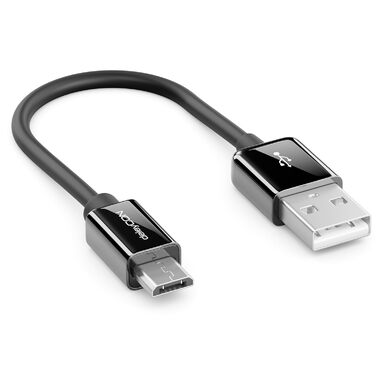 Кабель Micro USB deleyCON 0.15м для Android, смартфонів, планшетів, MP3 плеєрів, камер - Чорний