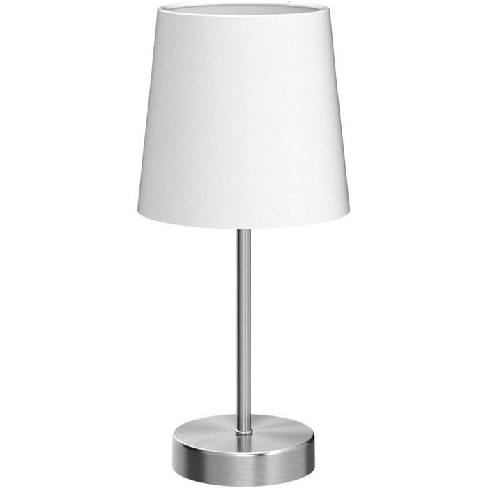 Вінтажна настільна лампа B.K.Licht з абажуром з тканини, з вимикачем на шнурі, 33x20 см, білий колір