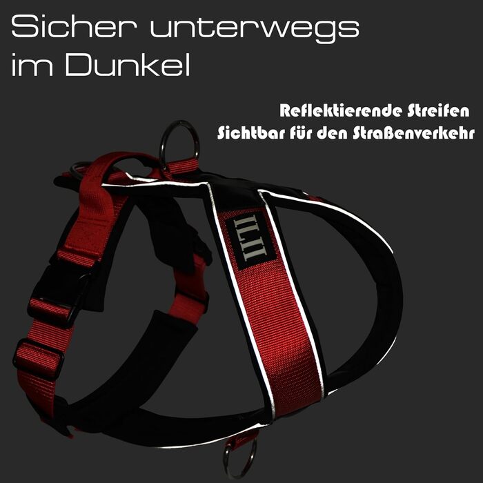 Нашийник для собак III Y - міцний, елегантний та комфортний. Унікальний дизайн для середніх та великих собак. Червоний, L