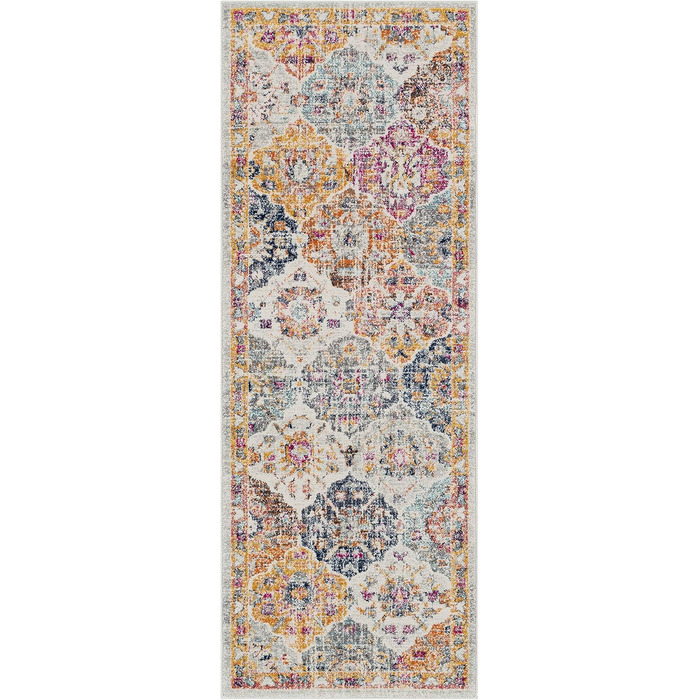 Килим Livabliss Sicily Vintage 120x170 см - вітальня, їдальня, спальня, етнічний стиль, блакитний, гірчичний, чорний, сірий