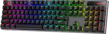 Redragon K660 RGB-ігрова клавіатура: 87 клавіш, TKL, механічна, з провідним підключенням, алюмінієва база, тихі червоні перемикачі