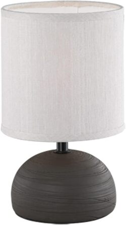 Настільна лампа Reality Leuchten Luci R50351035 з керамічним цоколем під дерево та бежевим абажуром, 1xE14 (коричнева)