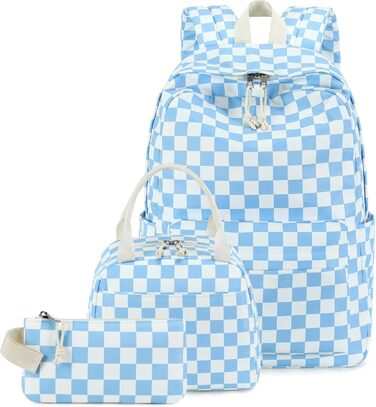 Шкільний рюкзак LEDAOU для хлопчиків та дівчаток-підлітків, білий з ромашками, чорний, блакитно-білий, для щоденного використання