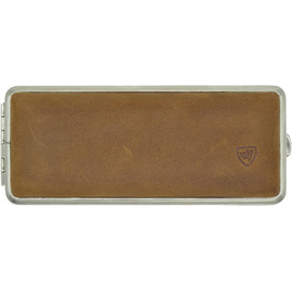 Цигаретний футляр v.H 1912 VOM HOFE MANUFAKTUR зі справжньої м’якої шкіри, коричневий, нікельований каркас, для 10 сигарет, ручна робота, Німеччина, 85-100 мм