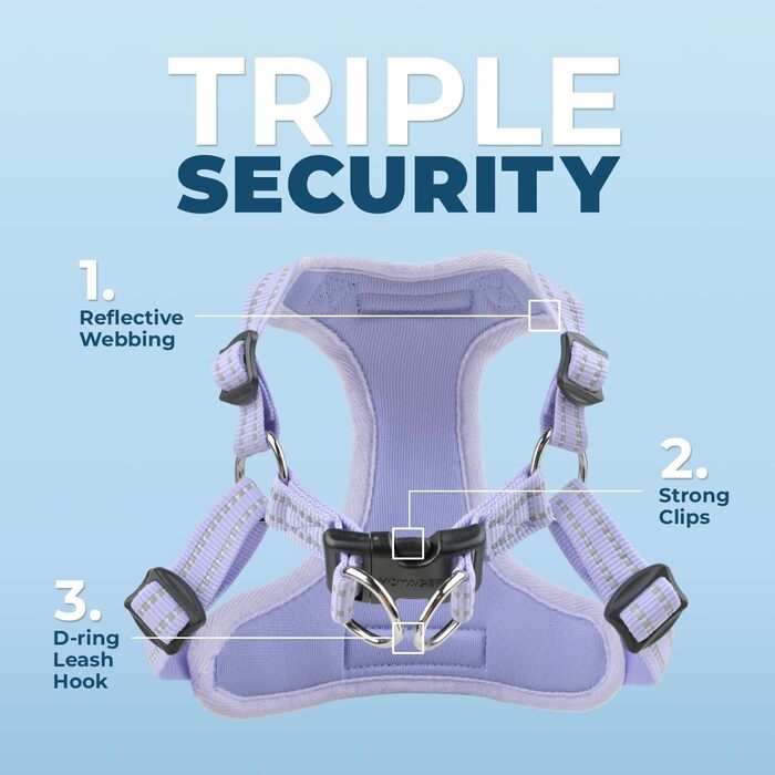 Шлейка для собак Voyager з регулюванням та світловідбиваючими смугами Best Pet Supplies - міцна жилетка для собак без натягу з кільцем для повідка, дихаюча, фуксія, розмір S (Обхват грудей: 15-18 дюймів) (Шлейка (Лаванда), XL (Обхват грудей: 23-28 дюймів)