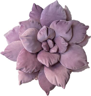Hearthfire Hygge 3D Large Succulent Pillow, 16.8 inches, Soft Violet Leaf Pillow, Flower-Shaped Pillow, Succulent Decor, Cactus Pillow, Flippy Decorative Pillow, Cactus Plush, Succulent Pillow