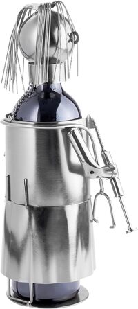 BRUBAKER Wine Bottle Holder Doctor - Metal Sculpture Bottle Stand - 20 cm - Wine Gift for Patients, Specialist Doctors, Medical Students for Studying - with Greeting Card