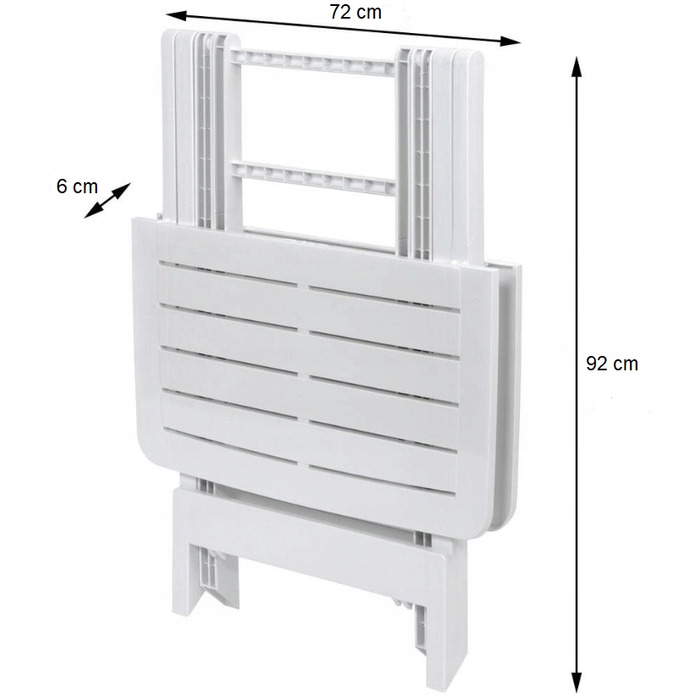 Прямокутний пластиковий стіл VidaXL, 79 x 72 x 70 см
